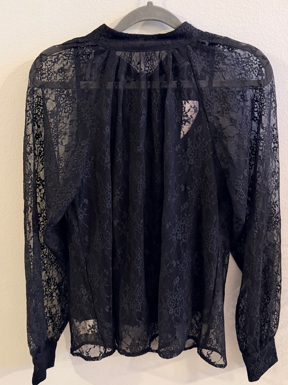 Ann Taylor Black Lace Tie-Neck Blouse – XS NWT
